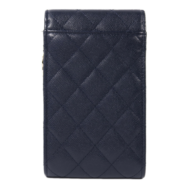 CHANEL 牛皮皮革CC Quilted Phone金扣鏈帶肩背袋-1