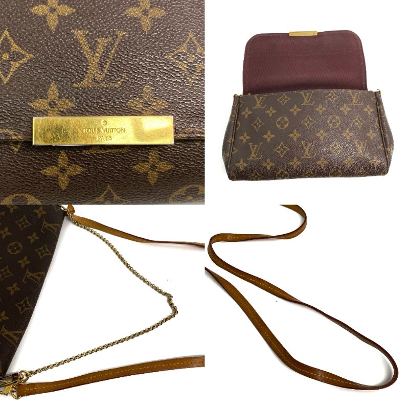 △ Louis Vuitton 路易威登 Brown Coated Canvas Monogram Favorite MM Shoulder Bag M40718 啡色塗層帆布經典老花肩背袋 - 257020797-6