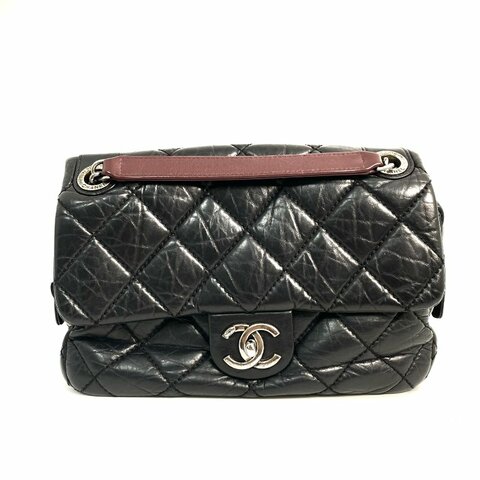 △ Chanel 香奈兒 Black Lambskin Ruthenium-Finish Metal Easy Flap Chain Shoulder Bag No.18 A67764 黑色小羊皮鍍釕金屬鎖鏈肩背袋No.18 - 257025950