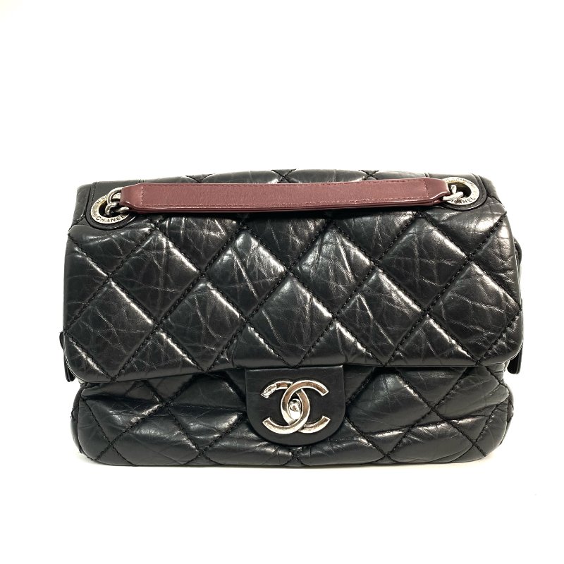 △ Chanel 香奈兒 Black Lambskin Ruthenium-Finish Metal Easy Flap Chain Shoulder Bag No.18 A67764 黑色小羊皮鍍釕金屬鎖鏈肩背袋No.18 - 257025950-0