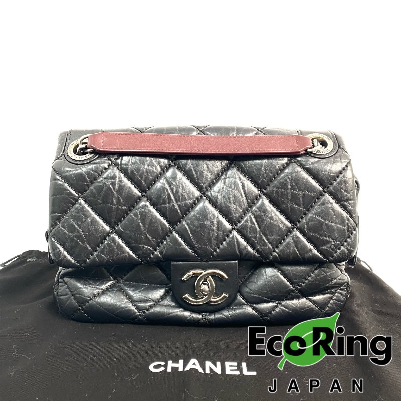 △ Chanel 香奈兒 Black Lambskin Ruthenium-Finish Metal Easy Flap Chain Shoulder Bag No.18 A67764 黑色小羊皮鍍釕金屬鎖鏈肩背袋No.18 - 257025950-2