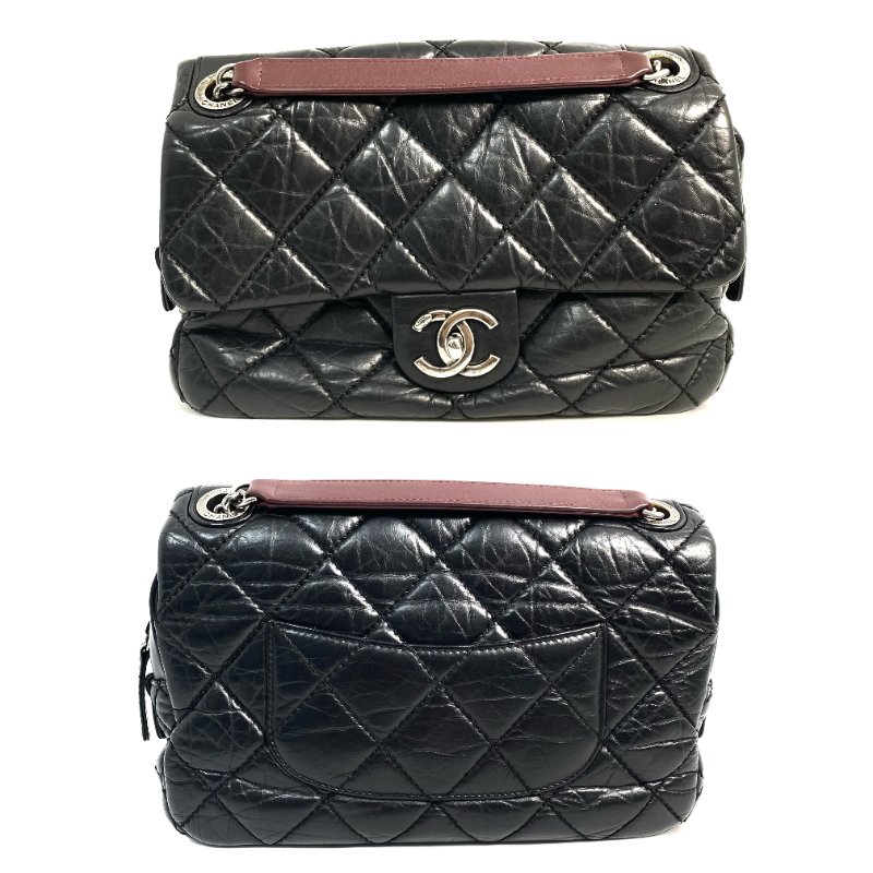 △ Chanel 香奈兒 Black Lambskin Ruthenium-Finish Metal Easy Flap Chain Shoulder Bag No.18 A67764 黑色小羊皮鍍釕金屬鎖鏈肩背袋No.18 - 257025950-3