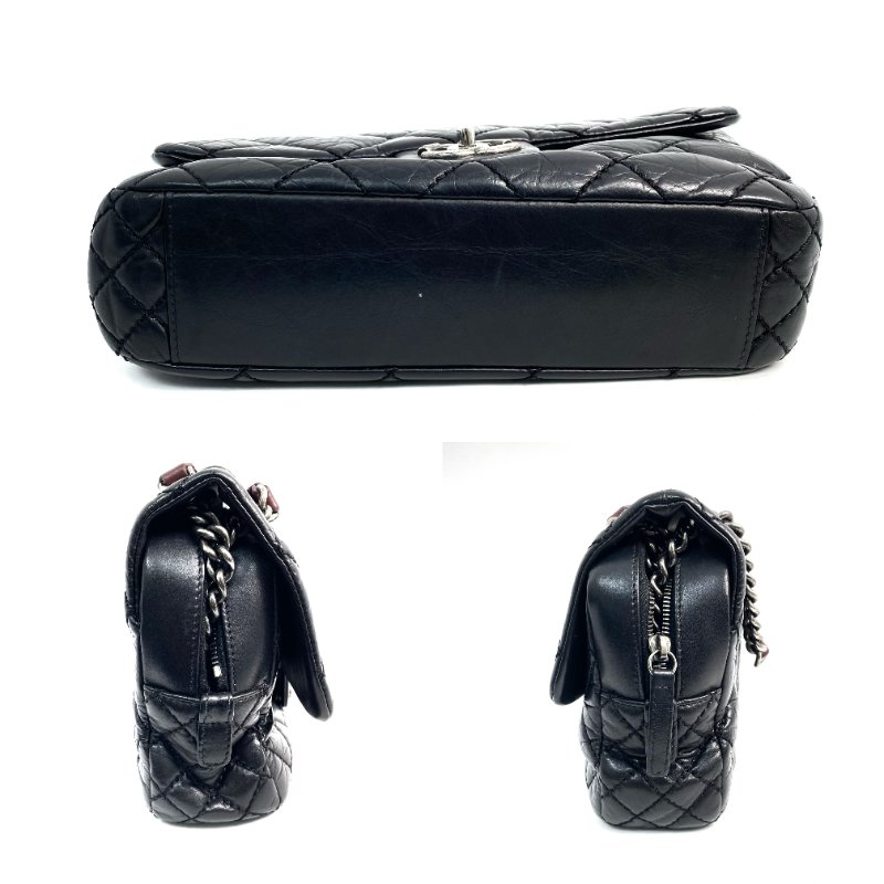 △ Chanel 香奈兒 Black Lambskin Ruthenium-Finish Metal Easy Flap Chain Shoulder Bag No.18 A67764 黑色小羊皮鍍釕金屬鎖鏈肩背袋No.18 - 257025950-4