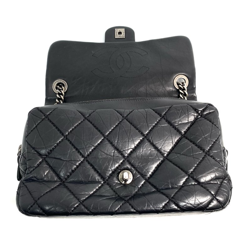 △ Chanel 香奈兒 Black Lambskin Ruthenium-Finish Metal Easy Flap Chain Shoulder Bag No.18 A67764 黑色小羊皮鍍釕金屬鎖鏈肩背袋No.18 - 257025950-21