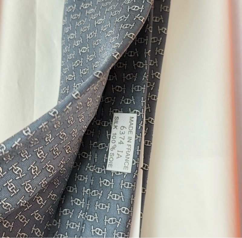 Hermes 男裝灰藍色領帶 領帶-3