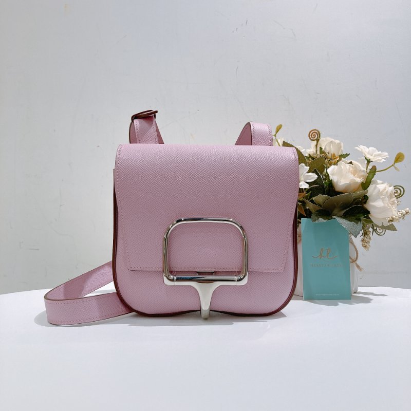 TW4705 Hermes 愛馬仕錦葵紫 斜挎包 屁屁包Della Cavalleria Mini Epsom X9 Mauve Sylvestre x PHW-0