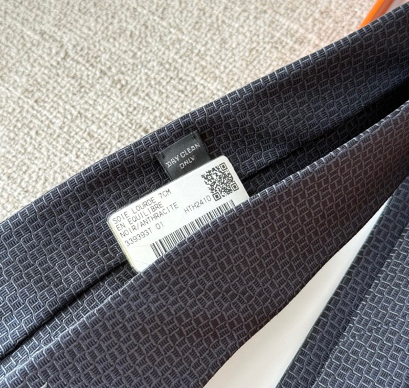 Hermes 深藍色真絲領帶 領帶-4