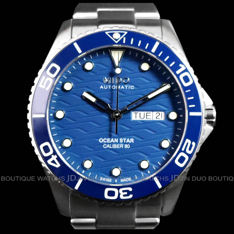 金鐸精品~2500 MIDO美度 OCEAN STAR 200C海洋之星藍色陶瓷圈自動上鍊男用腕錶-0