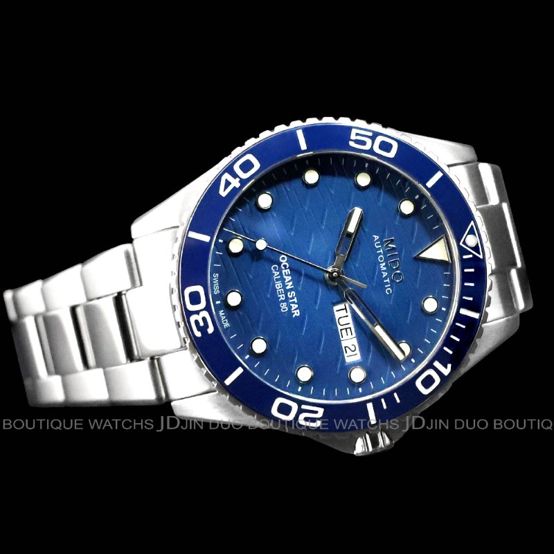 金鐸精品~2500 MIDO美度 OCEAN STAR 200C海洋之星藍色陶瓷圈自動上鍊男用腕錶-1