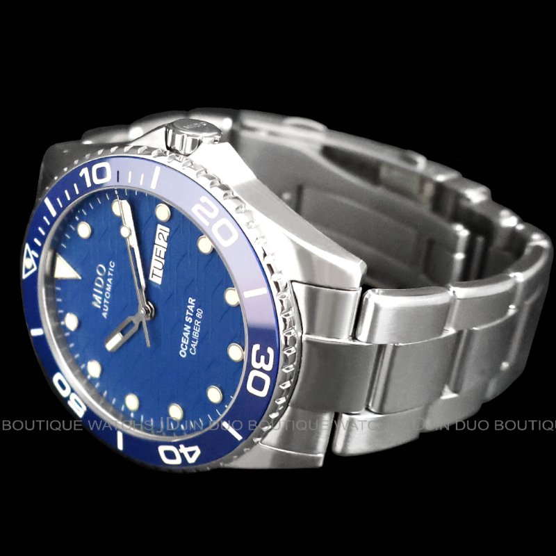 金鐸精品~2500 MIDO美度 OCEAN STAR 200C海洋之星藍色陶瓷圈自動上鍊男用腕錶-3