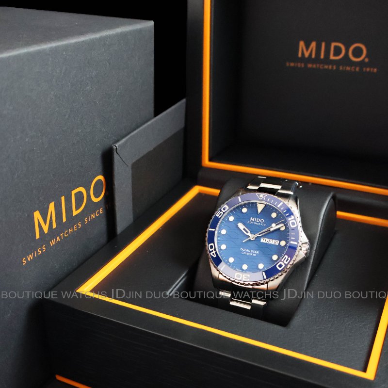 金鐸精品~2500 MIDO美度 OCEAN STAR 200C海洋之星藍色陶瓷圈自動上鍊男用腕錶-5