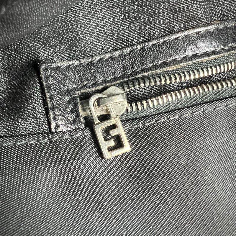 FENDI  VINTAGE黑尼龍手提包-7