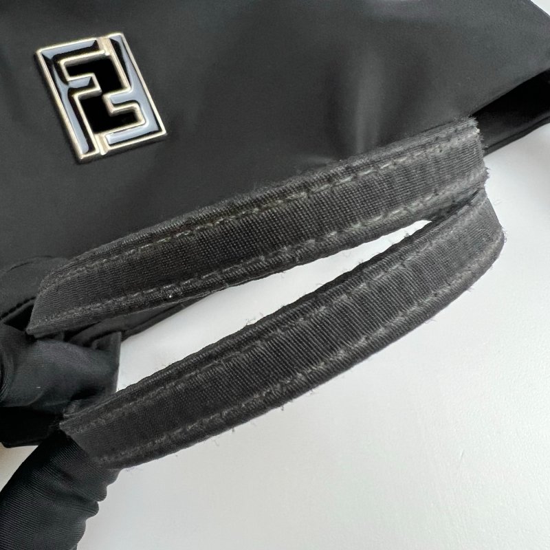 FENDI  VINTAGE黑尼龍手提包-10