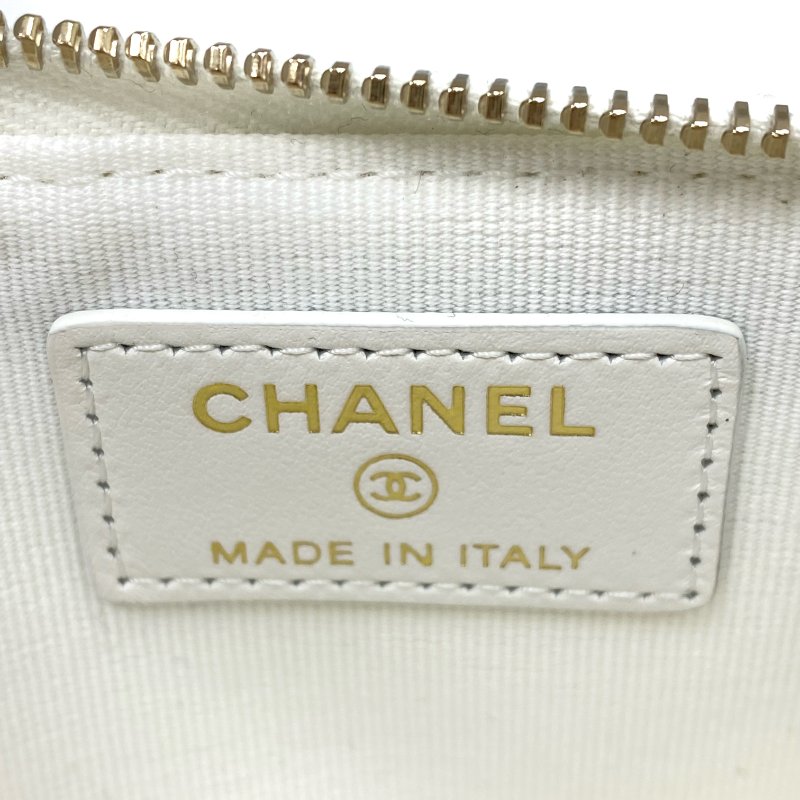 ☆ Chanel 香奈兒 White Caviar Skin Card Holder 白色粒紋小牛皮卡包 - 257026157-9