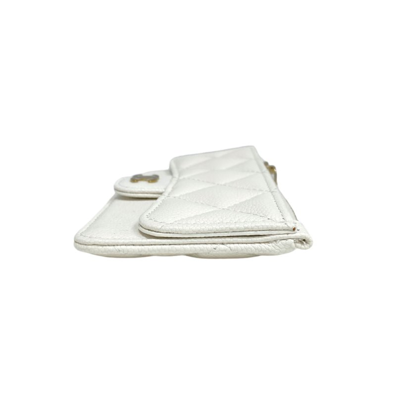 ☆ Chanel 香奈兒 White Caviar Skin Card Holder 白色粒紋小牛皮卡包 - 257026157-10