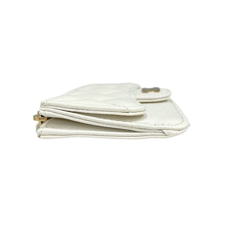 ☆ Chanel 香奈兒 White Caviar Skin Card Holder 白色粒紋小牛皮卡包 - 257026157-11