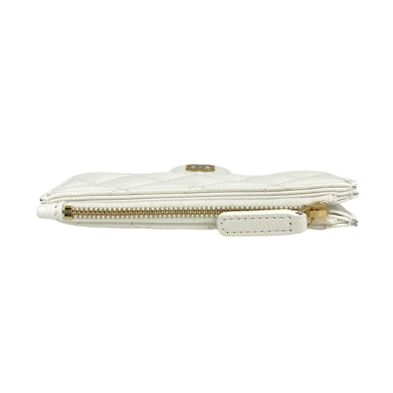 ☆ Chanel 香奈兒 White Caviar Skin Card Holder 白色粒紋小牛皮卡包 - 257026157-12