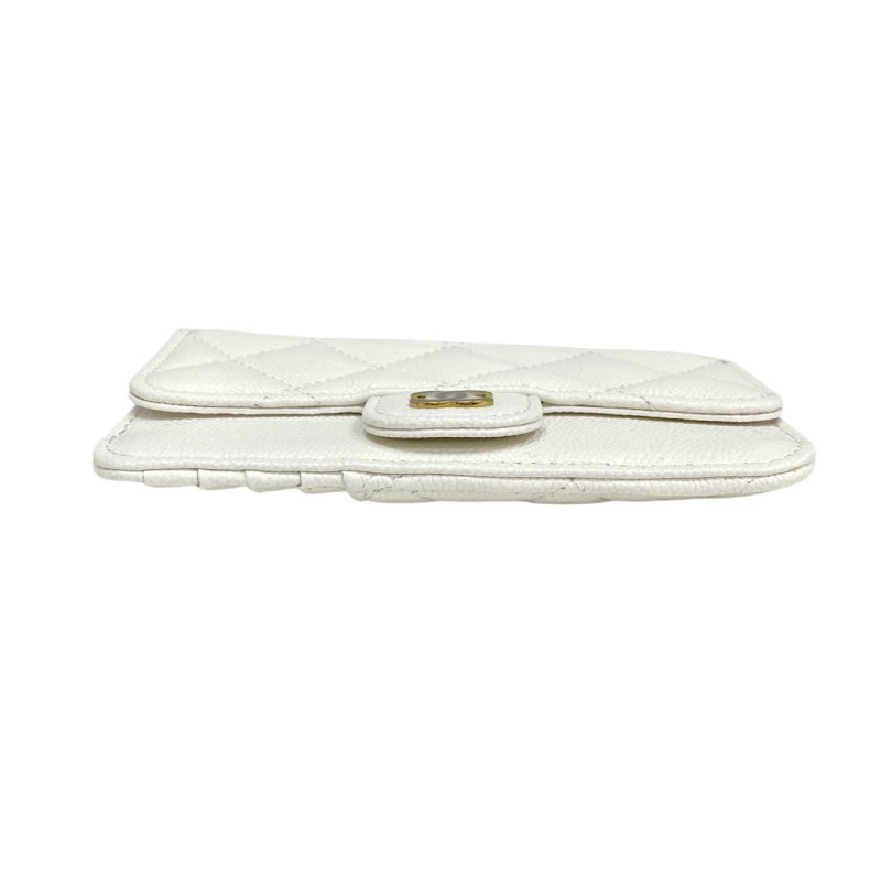 ☆ Chanel 香奈兒 White Caviar Skin Card Holder 白色粒紋小牛皮卡包 - 257026157-13