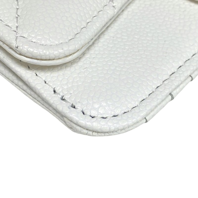 ☆ Chanel 香奈兒 White Caviar Skin Card Holder 白色粒紋小牛皮卡包 - 257026157-16