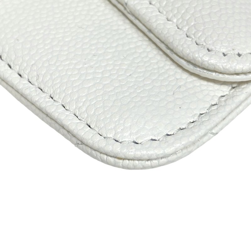 ☆ Chanel 香奈兒 White Caviar Skin Card Holder 白色粒紋小牛皮卡包 - 257026157-17