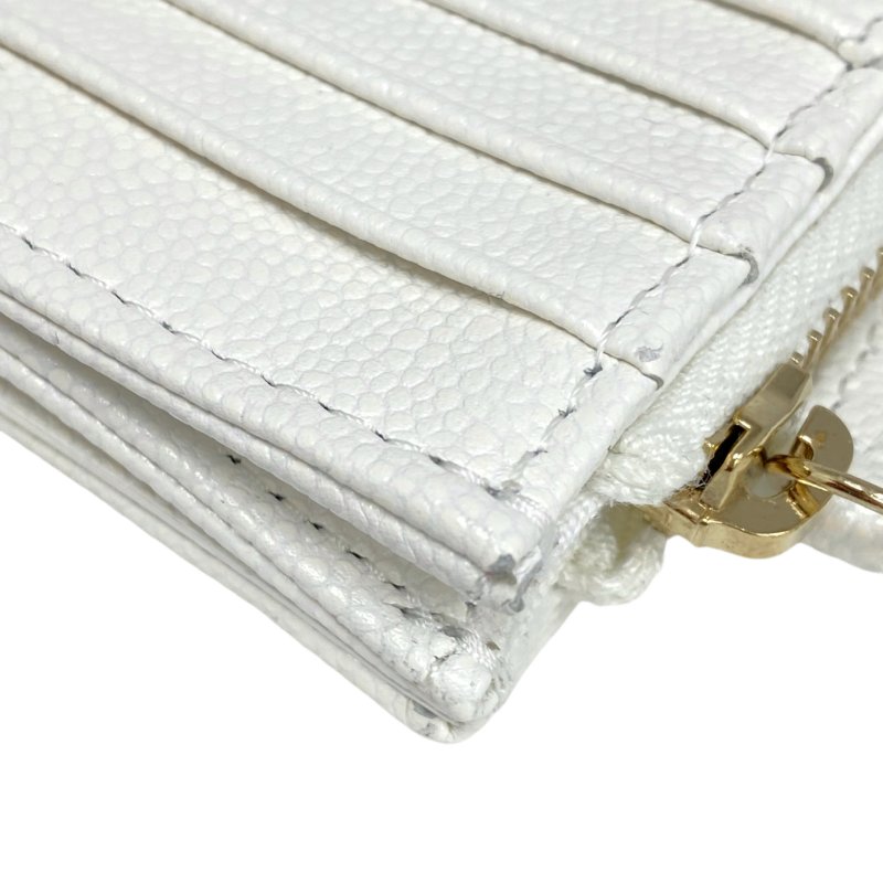 ☆ Chanel 香奈兒 White Caviar Skin Card Holder 白色粒紋小牛皮卡包 - 257026157-19