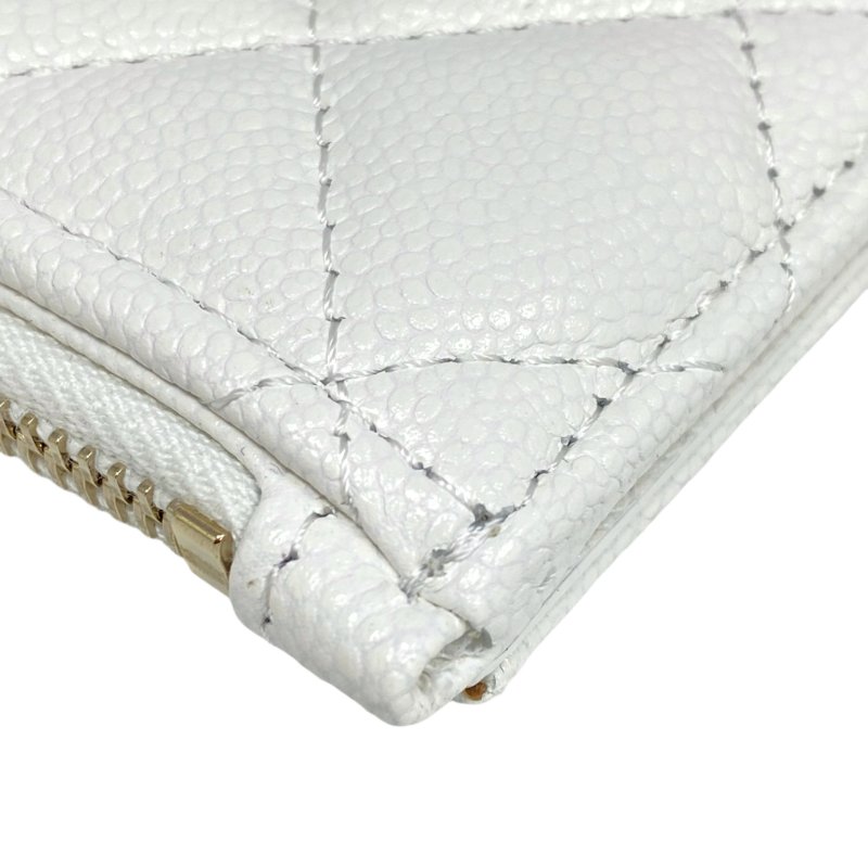 ☆ Chanel 香奈兒 White Caviar Skin Card Holder 白色粒紋小牛皮卡包 - 257026157-20