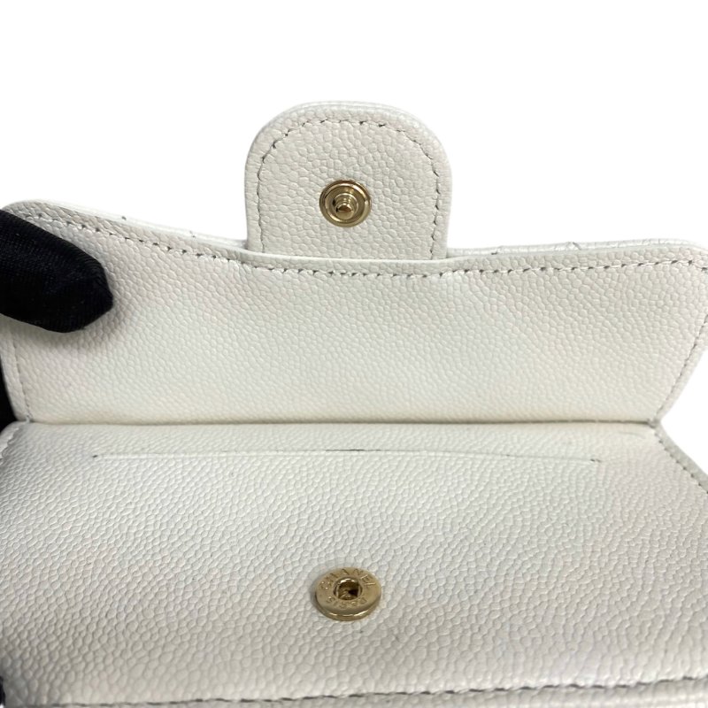 ☆ Chanel 香奈兒 White Caviar Skin Card Holder 白色粒紋小牛皮卡包 - 257026157-21
