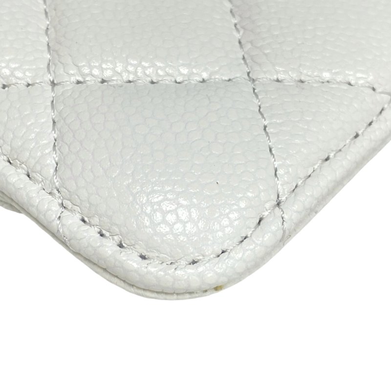 ☆ Chanel 香奈兒 White Caviar Skin Card Holder 白色粒紋小牛皮卡包 - 257026157-22