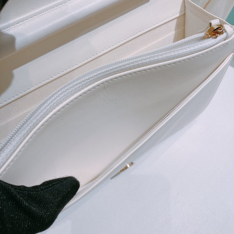 TW4706	Chanel香奈兒 牛皮 鏈條銀包Boy Wallet On Chain Caviar White x GHW-11