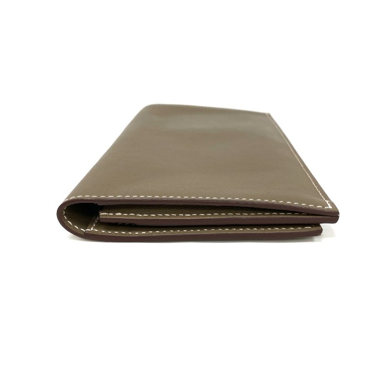 ☆ Hermes 愛馬仕 Etoupe Grey Swift Calfskin Citizen Twill Long Wallet B Stamp 大象灰色滑面小牛皮長銀包B刻 - 257026385-1