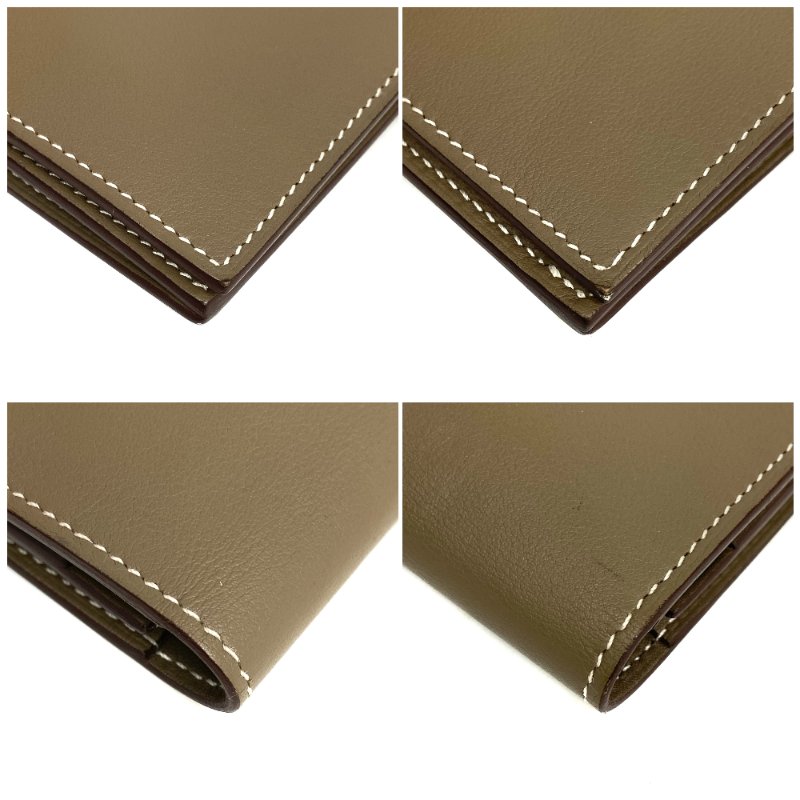 ☆ Hermes 愛馬仕 Etoupe Grey Swift Calfskin Citizen Twill Long Wallet B Stamp 大象灰色滑面小牛皮長銀包B刻 - 257026385-5