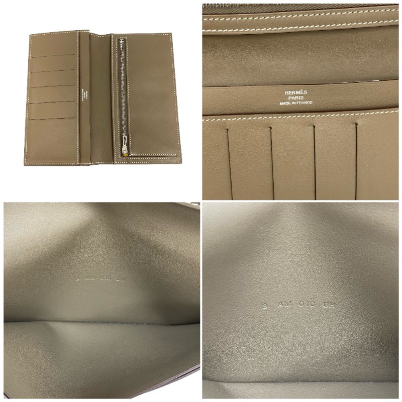 ☆ Hermes 愛馬仕 Etoupe Grey Swift Calfskin Citizen Twill Long Wallet B Stamp 大象灰色滑面小牛皮長銀包B刻 - 257026385-6