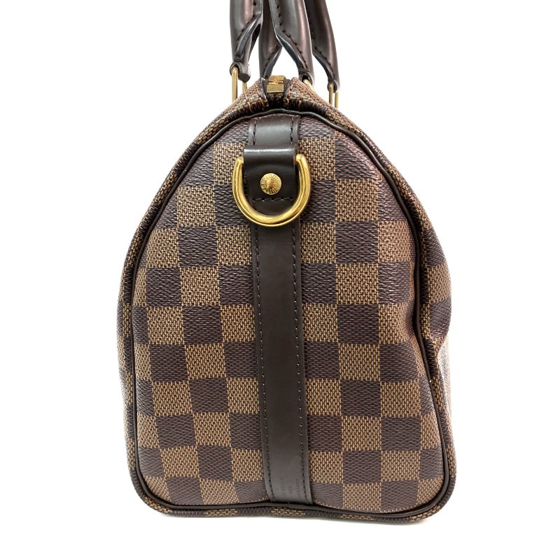 △ Louis Vuitton 路易威登 Brown Coated Canvas Damier Speedy Bandouliere 25 2 Way Bag N41368 啡色塗層帆布經典格紋兩用袋 - 257026255-1