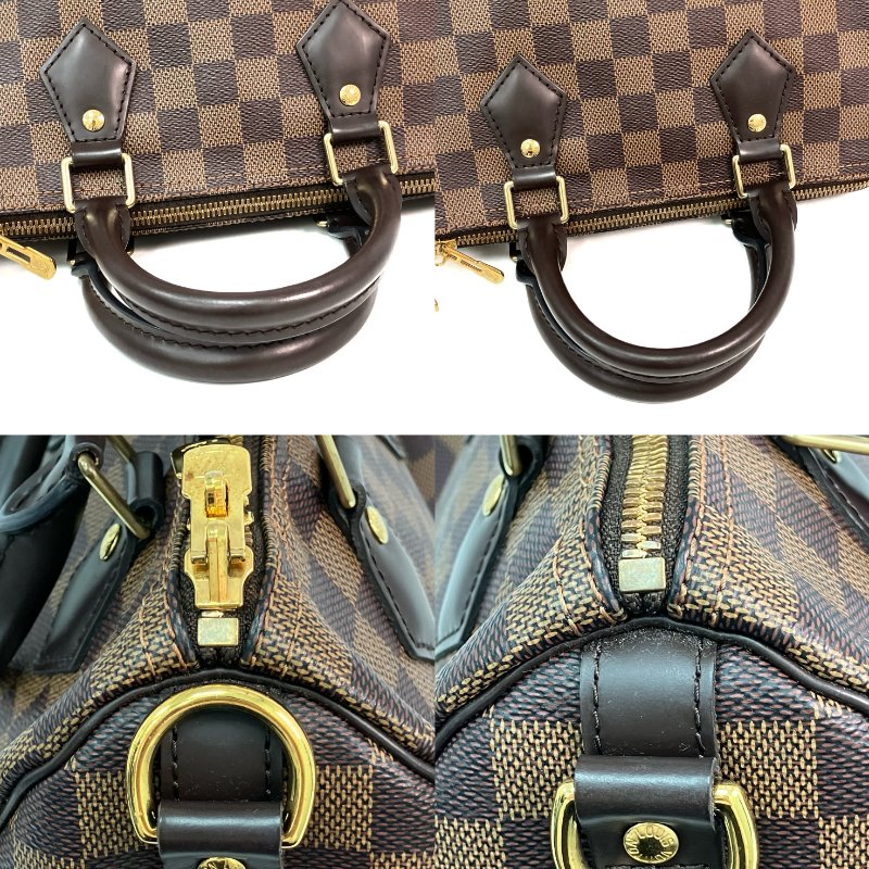 △ Louis Vuitton 路易威登 Brown Coated Canvas Damier Speedy Bandouliere 25 2 Way Bag N41368 啡色塗層帆布經典格紋兩用袋 - 257026255-6