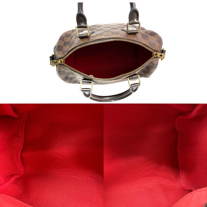 △ Louis Vuitton 路易威登 Brown Coated Canvas Damier Speedy Bandouliere 25 2 Way Bag N41368 啡色塗層帆布經典格紋兩用袋 - 257026255-8
