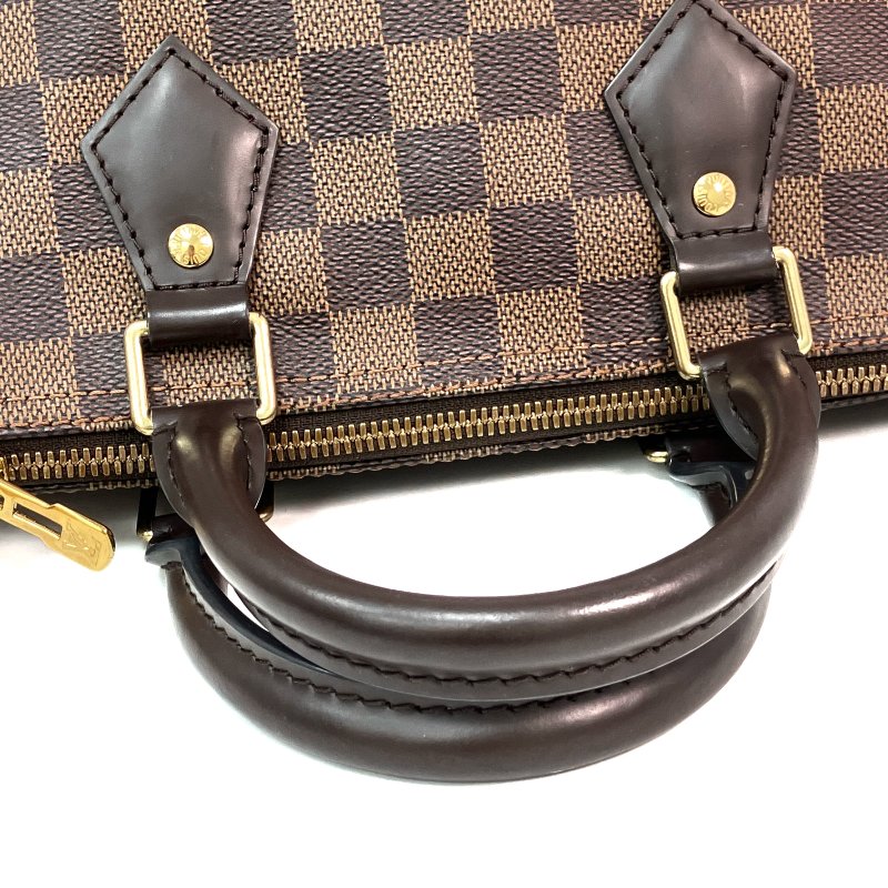 △ Louis Vuitton 路易威登 Brown Coated Canvas Damier Speedy Bandouliere 25 2 Way Bag N41368 啡色塗層帆布經典格紋兩用袋 - 257026255-17