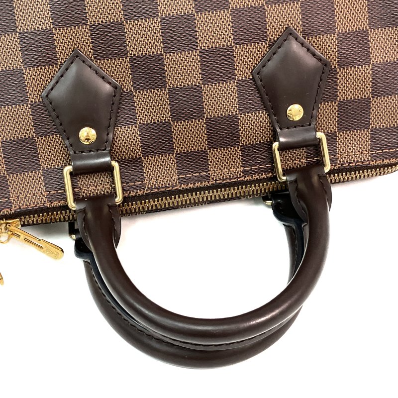 △ Louis Vuitton 路易威登 Brown Coated Canvas Damier Speedy Bandouliere 25 2 Way Bag N41368 啡色塗層帆布經典格紋兩用袋 - 257026255-18