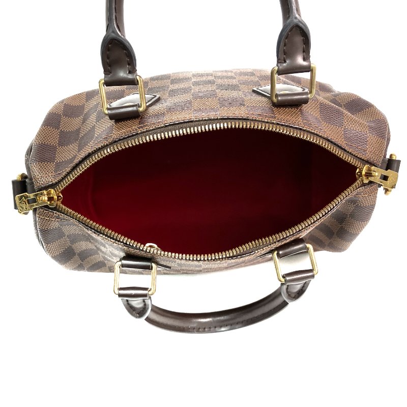 △ Louis Vuitton 路易威登 Brown Coated Canvas Damier Speedy Bandouliere 25 2 Way Bag N41368 啡色塗層帆布經典格紋兩用袋 - 257026255-25