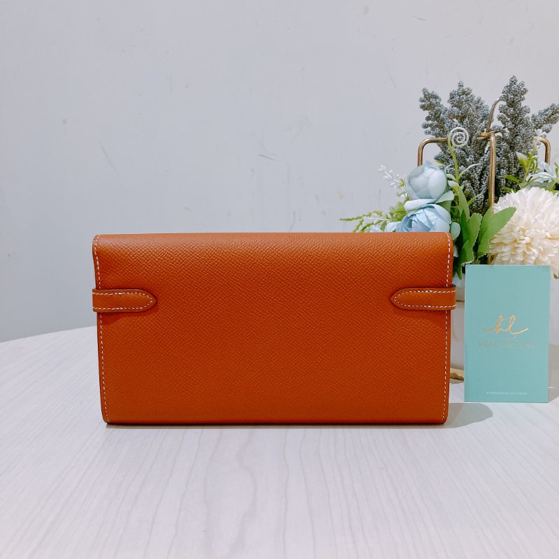 TK1945	愛馬仕 Hermes Kelly Long Wallet Epsom Gold x PHW-1