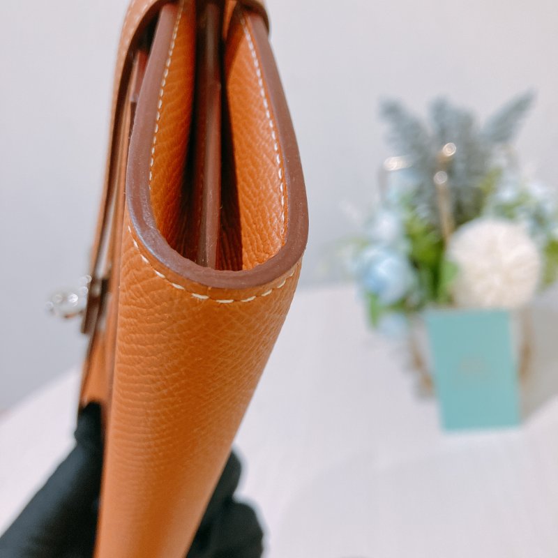 TK1945	愛馬仕 Hermes Kelly Long Wallet Epsom Gold x PHW-5