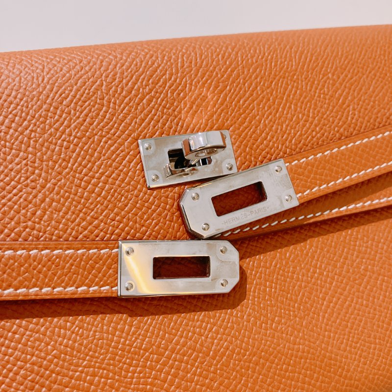 TK1945	愛馬仕 Hermes Kelly Long Wallet Epsom Gold x PHW-8