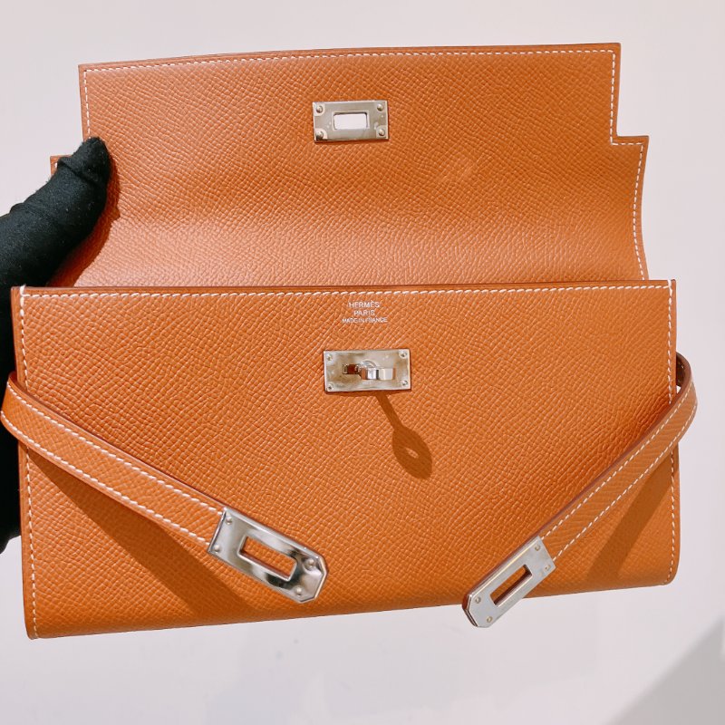 TK1945	愛馬仕 Hermes Kelly Long Wallet Epsom Gold x PHW-9