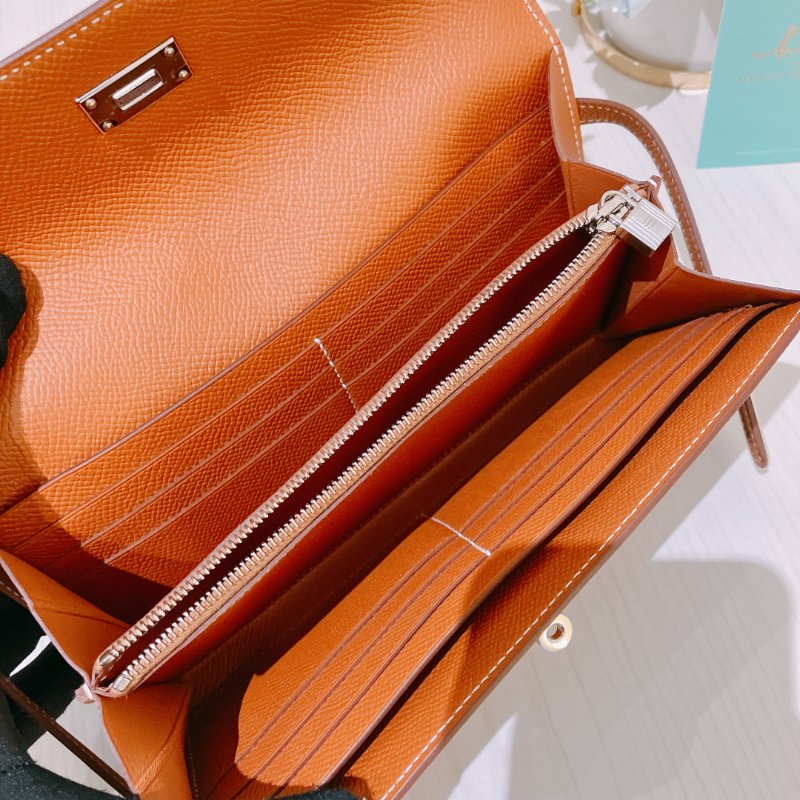 TK1945	愛馬仕 Hermes Kelly Long Wallet Epsom Gold x PHW-12