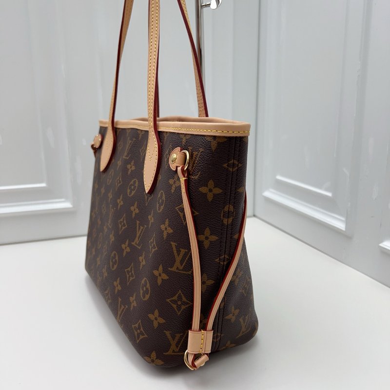 全新品 路易威登/Louis Vuitton 老花Neverfull小號 粉紅色內裡 芯片款-3