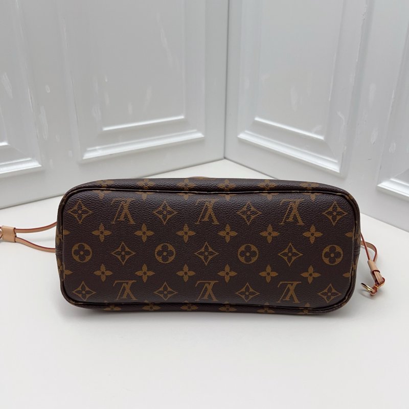 全新品 路易威登/Louis Vuitton 老花Neverfull小號 粉紅色內裡 芯片款-4