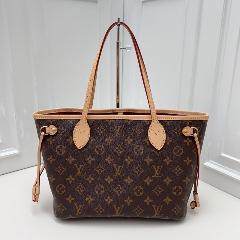 全新品 路易威登/Louis Vuitton 老花Neverfull小號 粉紅色內裡 芯片款-5