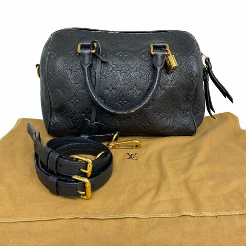 △ Louis Vuitton 路易威登 Navy Calfskin Empreinte Monogram Speedy Bandouliere 30 2 Way Bag M43501 深藍色壓紋小牛皮經典老花兩用袋 - 257026508