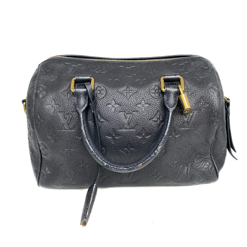 △ Louis Vuitton 路易威登 Navy Calfskin Empreinte Monogram Speedy Bandouliere 30 2 Way Bag M43501 深藍色壓紋小牛皮經典老花兩用袋 - 257026508-1