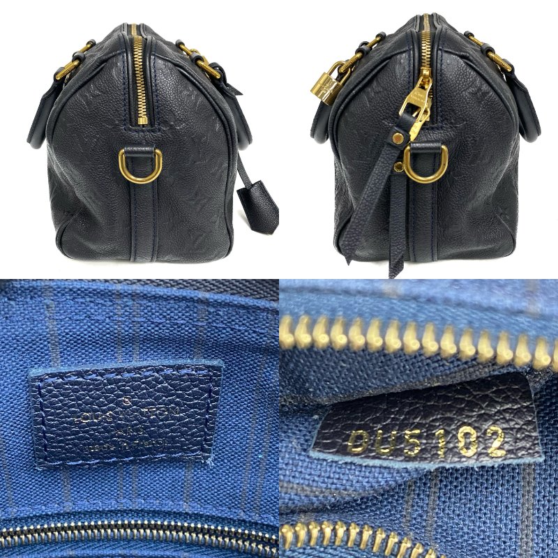 △ Louis Vuitton 路易威登 Navy Calfskin Empreinte Monogram Speedy Bandouliere 30 2 Way Bag M43501 深藍色壓紋小牛皮經典老花兩用袋 - 257026508-4