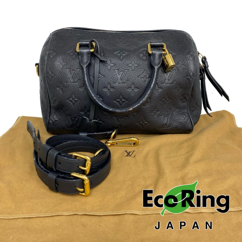 △ Louis Vuitton 路易威登 Navy Calfskin Empreinte Monogram Speedy Bandouliere 30 2 Way Bag M43501 深藍色壓紋小牛皮經典老花兩用袋 - 257026508-9